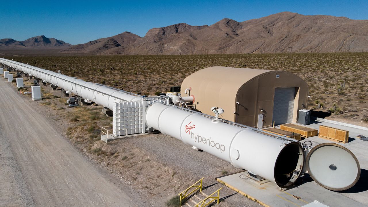 Virgin Hyperloop had its first human passengers at its test track in Las Vegas, Nevada.