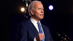 Joe Biden addresses the nation at the Chase Center November 06, 2020 in Wilmington, Delaware.  