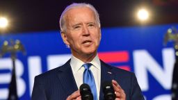 Joe Biden delivers remarks at the Chase Center in Wilmington, Delaware, on November 6