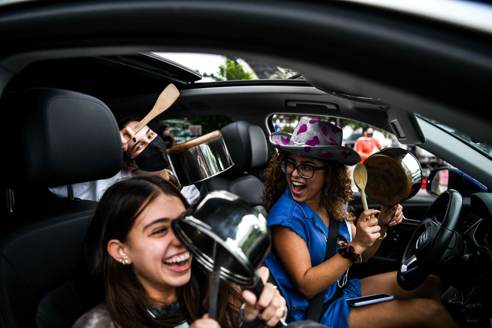 Biden supporters celebrate in Miami on November 7.