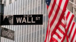 A street sign for Wall Street is seen outside the New York Stock Exchange, Thursday, Nov. 5, 2020. U.S. futures and world shares have surged as investors await the outcome of the U.S. presidential election and embrace the upside of more gridlock in Washington. (AP Photo/Mark Lennihan)