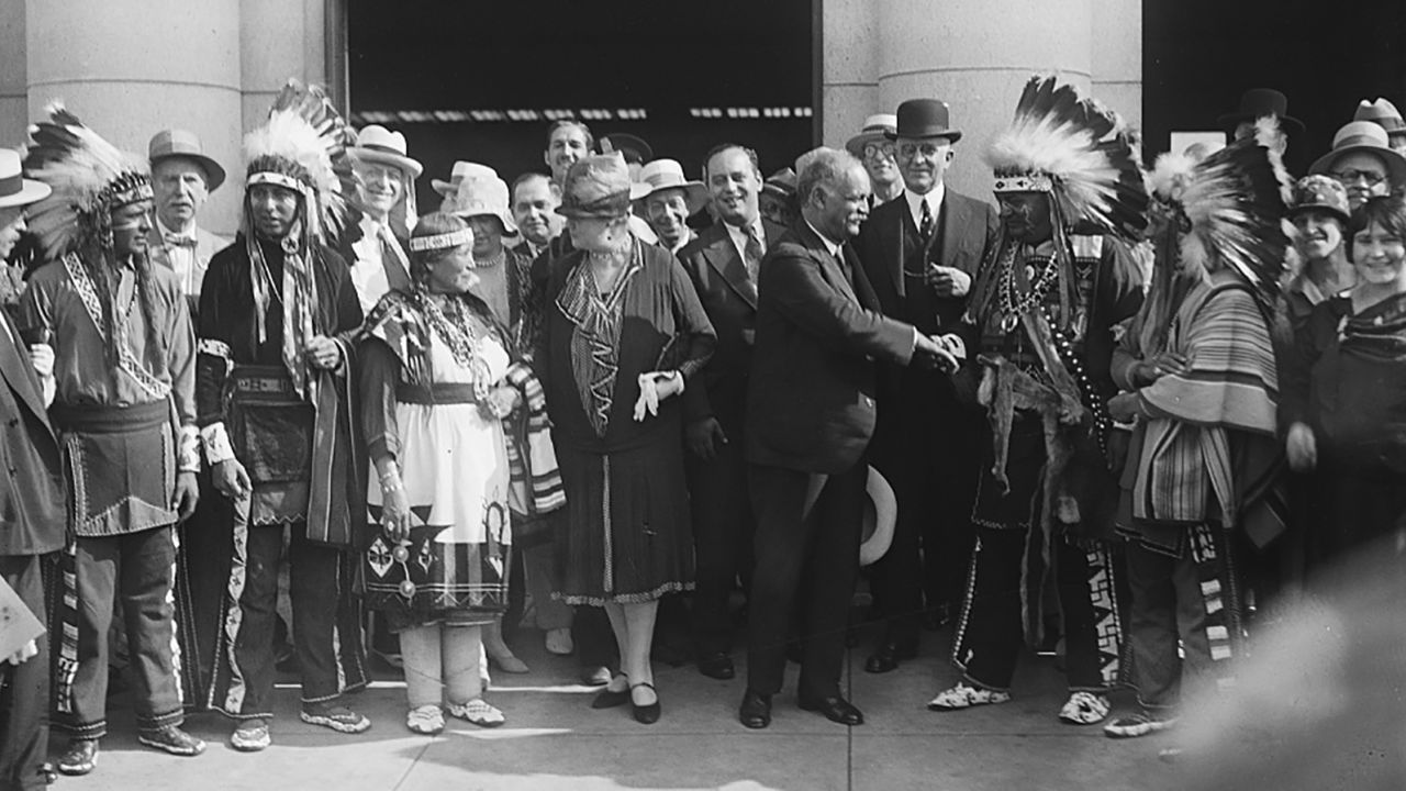 Charles Curtis with group of Native Americans in 1928.