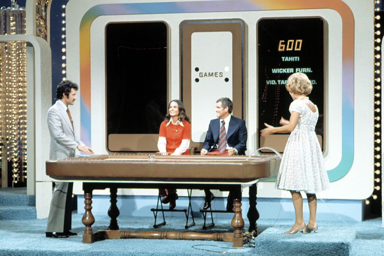 Alex Trebek appears on the set of the game show "High Rollers," which he hosted from 1974 to 1976. 