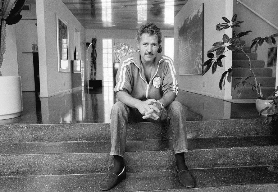 Trebek is seen in his Los Angeles home in August 1988.