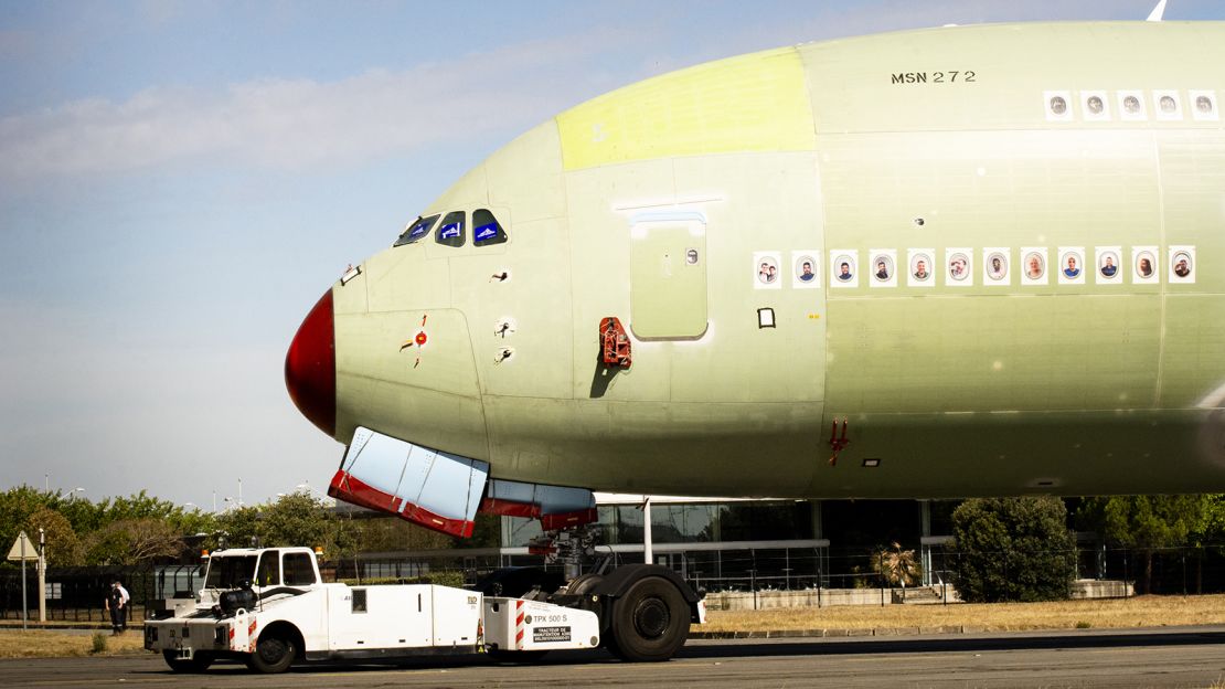 Pictured in September 2020, this is the last A380 to be assembled. 