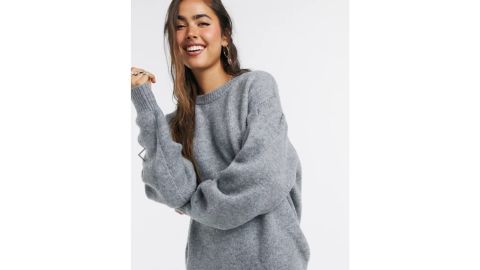 Asos Design Crewneck Fluffy Sweater 