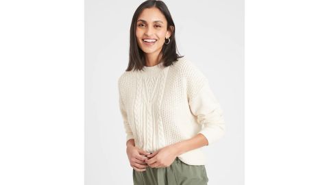 Chunky Cable Crewneck Sweater