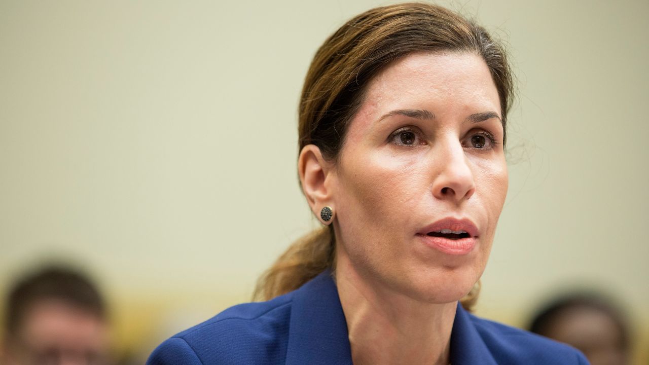 Luciana Borio, director of the Office of Counterterrorism and Emerging Threats, testifies before a House Foreign Affairs Subcommittee hearing on "global efforts to fight Ebola" in Washington on September 17, 2014.