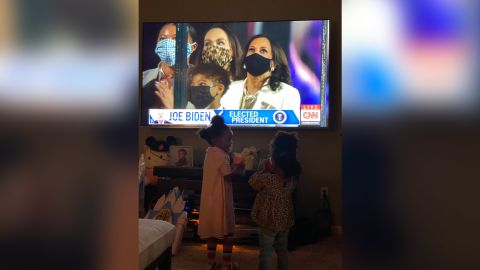 Cassandre Bonhomme's nieces watched Harris on Saturday closely.