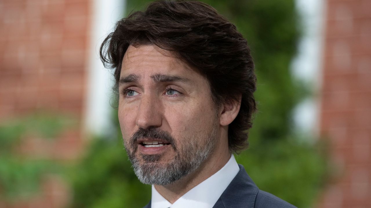 Canadian Prime Minister Justin Trudeau, shown at a news conference in June, said the stimulus will be equal to more than 3% of GDP.