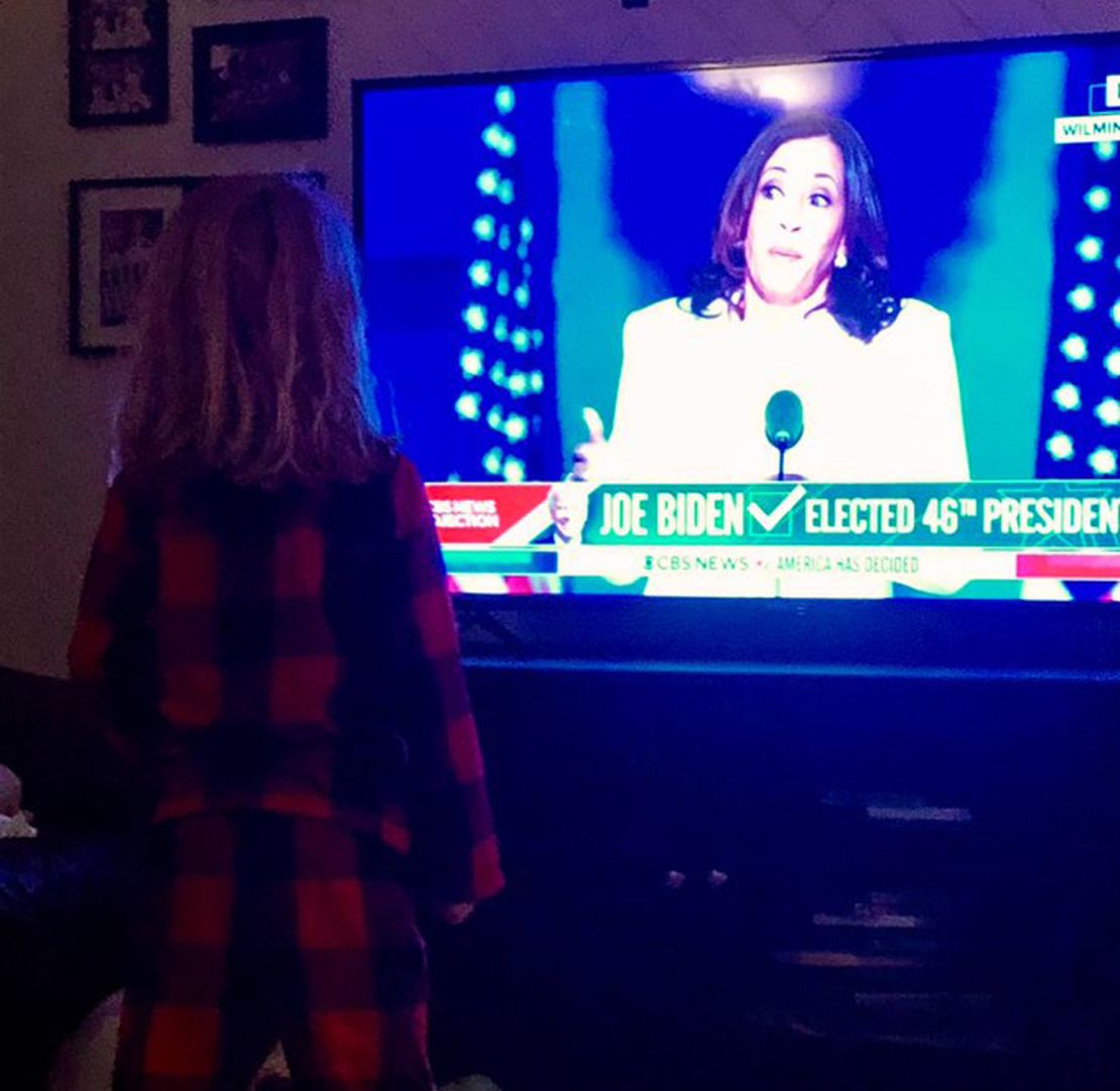 Hanna Nichols' 4-year-old said she's ready to vote after watching Harris become vice president-elect.