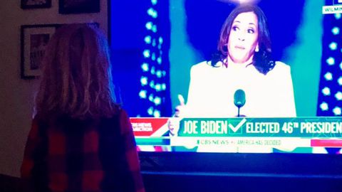 Hanna Nichols' 4-year-old said she's ready to vote after watching Harris become vice president-elect.