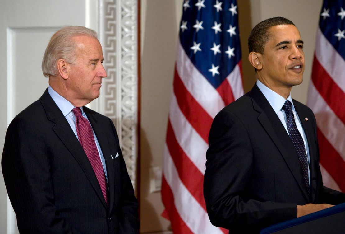 President Barack Obama speaks to the National Conference of State Legislatures as U.S. Vice President Joseph Biden looks on in the Eisenhower Executive Office Building of the White House on March 20, 2009 in Washington, DC.