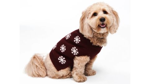 Reversible Cashmere Snowflake Dog Sweater