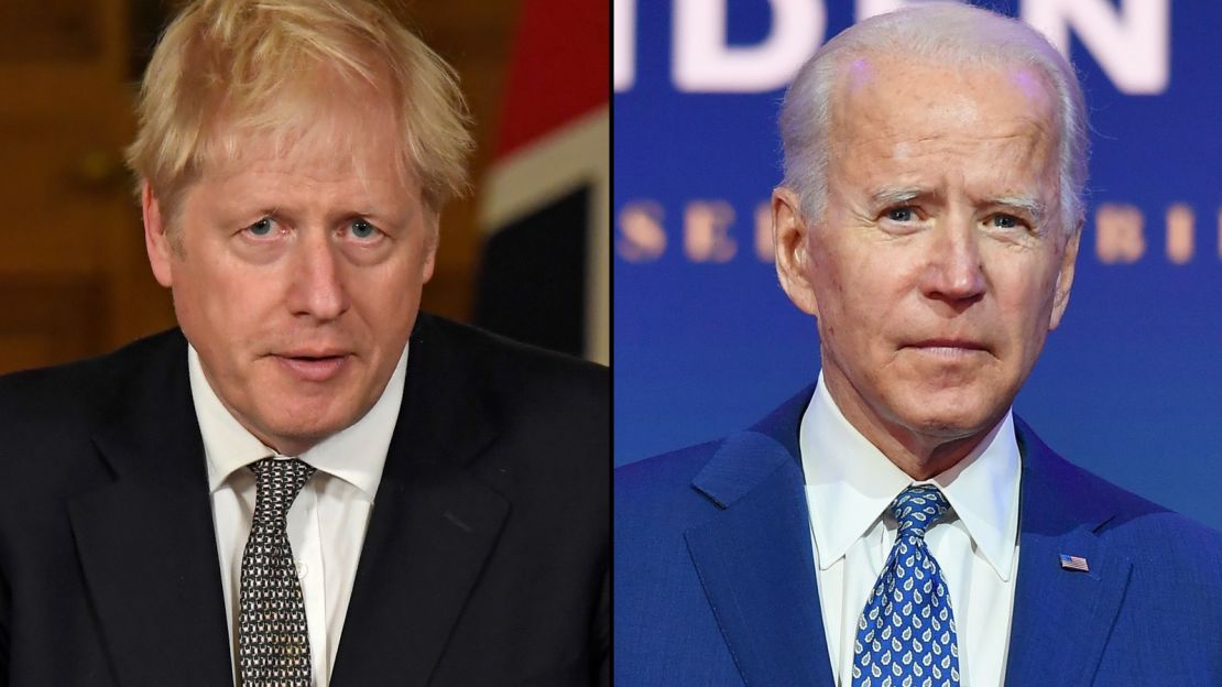 Boris Johnson will hope to secure a post-Brexit trade deal with Biden's administration.