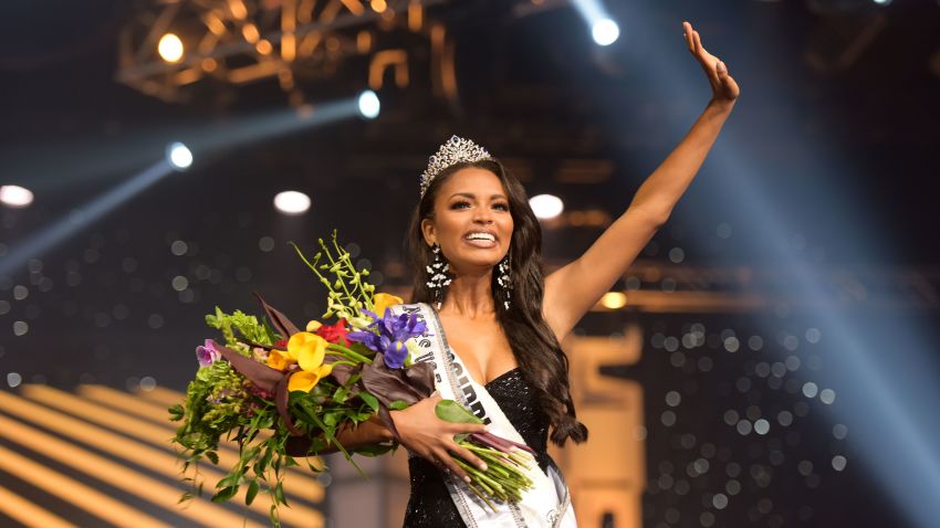 Asya Branch, Miss USA 2020 winner, wearing the "Power of Positivity" Crown, presented by Mouawad, the official crown sponsor of the 2020 Miss USA competition at the Miss USA Competition, on November 7, 2020 at Graceland in Memphis Tennessee.