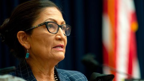 Rep. Debra Haaland, a New Mexico Democrat, speaks  during a House Natural Resources Committee hearing on June 29, 2020, in Washington, DC.
