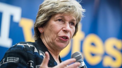 Randi Weingarten, president of the American Federation of Teachers, conducts a town hall on September 19, 2019, in Washington, DC.