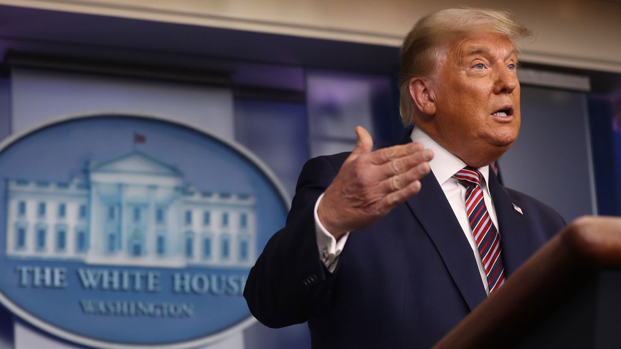 WASHINGTON, DC - NOVEMBER 05: U.S. President Donald Trump speaks in the briefing room at the White House on November 5, 2020 in Washington, DC. Votes are still being counted two days after the presidential election as incumbent Trump is in a close race against challenger Democratic presidential nominee Joe Biden, which remains too close to call. (Photo by Chip Somodevilla/Getty Images)