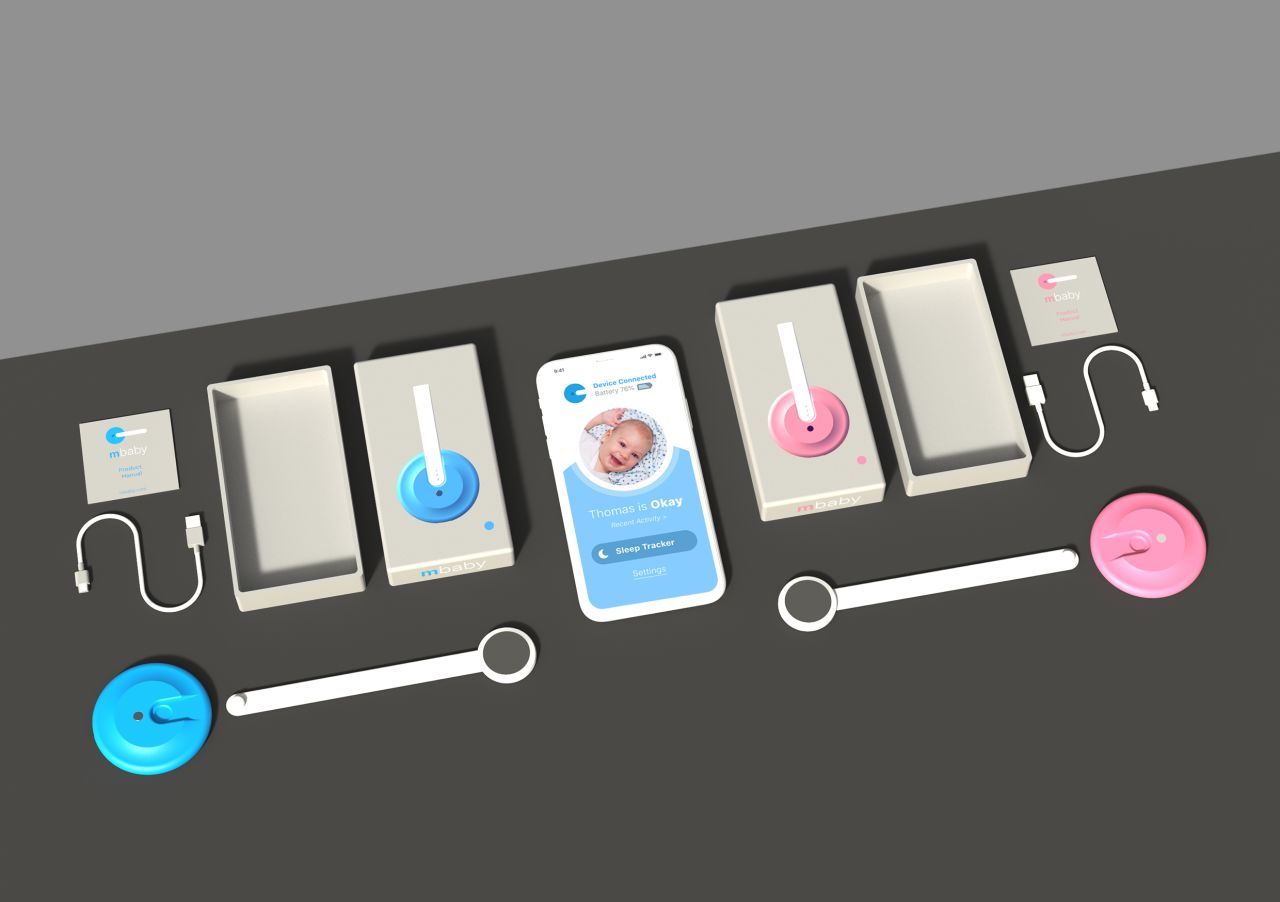 This is "mBaby Monitor," a monitor to prevent sudden infant death syndrome.