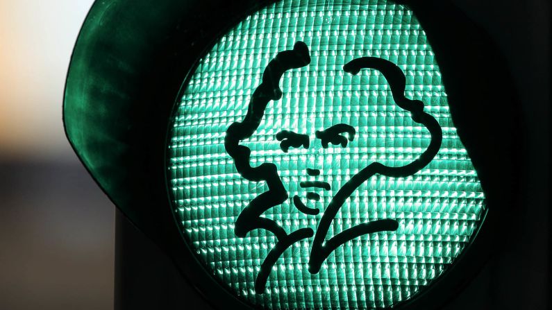 <strong>Green light: </strong>Back in Bonn, even the traffic signals have been celebrating Beethoven's anniversary.