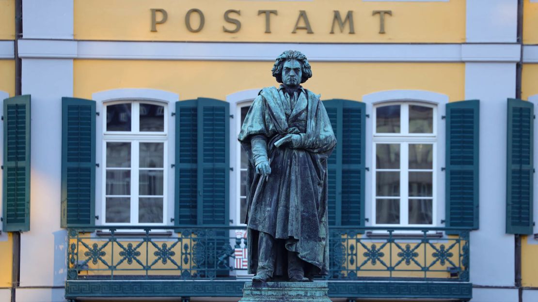 The Beethoven monument at Muensterplatz was unveiled 17 years after the composer's death.