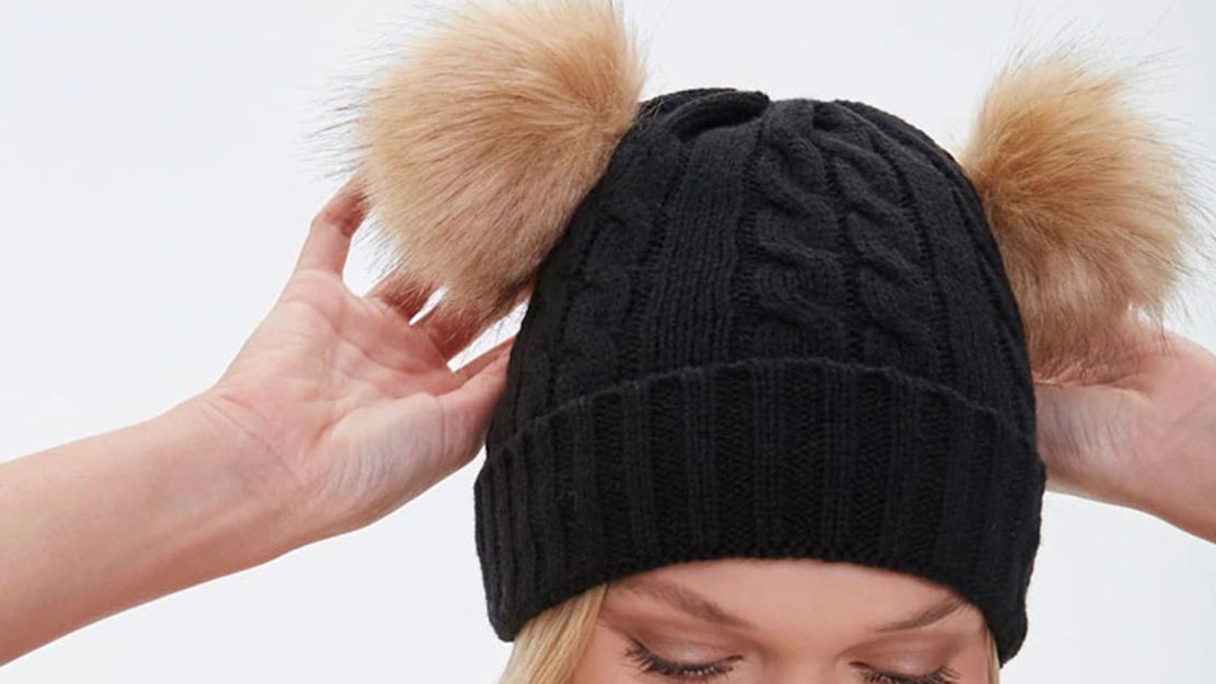 Fur Pom Pom Fleece Lined Beanie, Pom Pom Hat, Knit Beanie, Women Winter Hat,  Chunky Hat, Knit Beanie Hat Chunky, Beanie, Fur Pompom Hat, Hat -   Canada