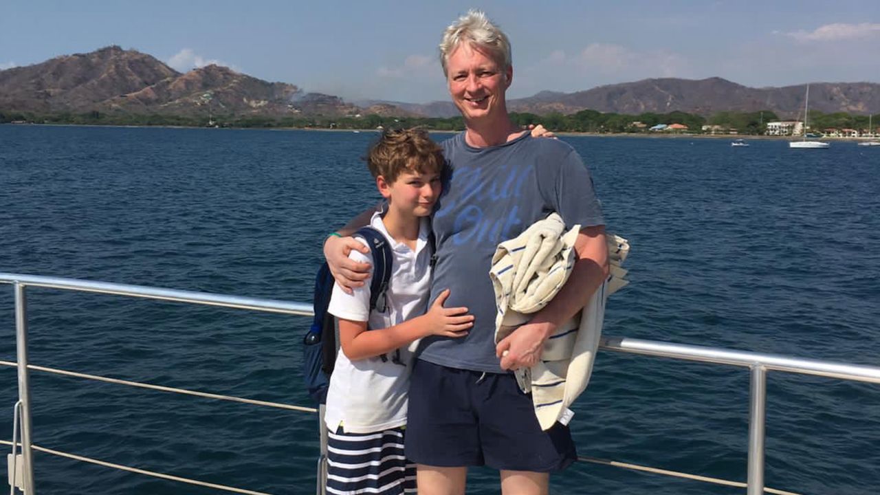 Thomas Edelmann and his son Finn, who is now 15