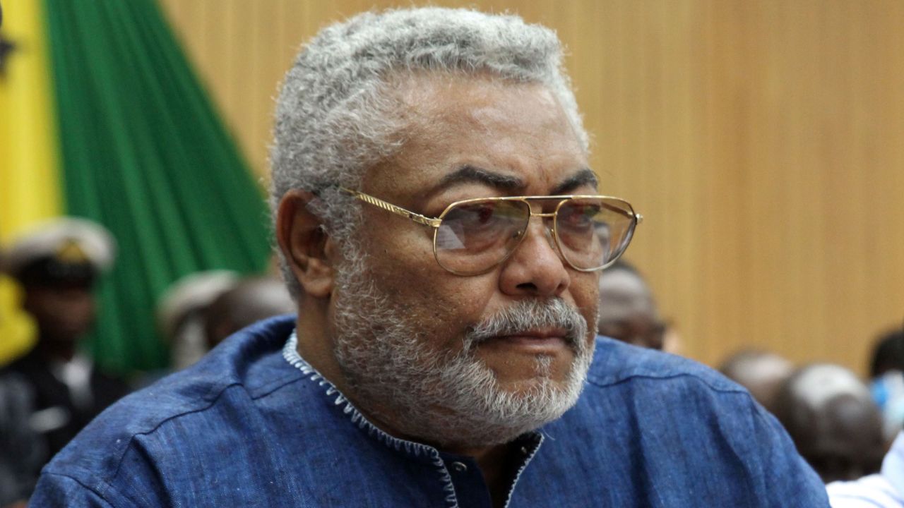 Ghana's former President, Jerry Rawlings, attends the State of the Nation address at the Parliament on February 25, 2014 in Accra, Ghana.