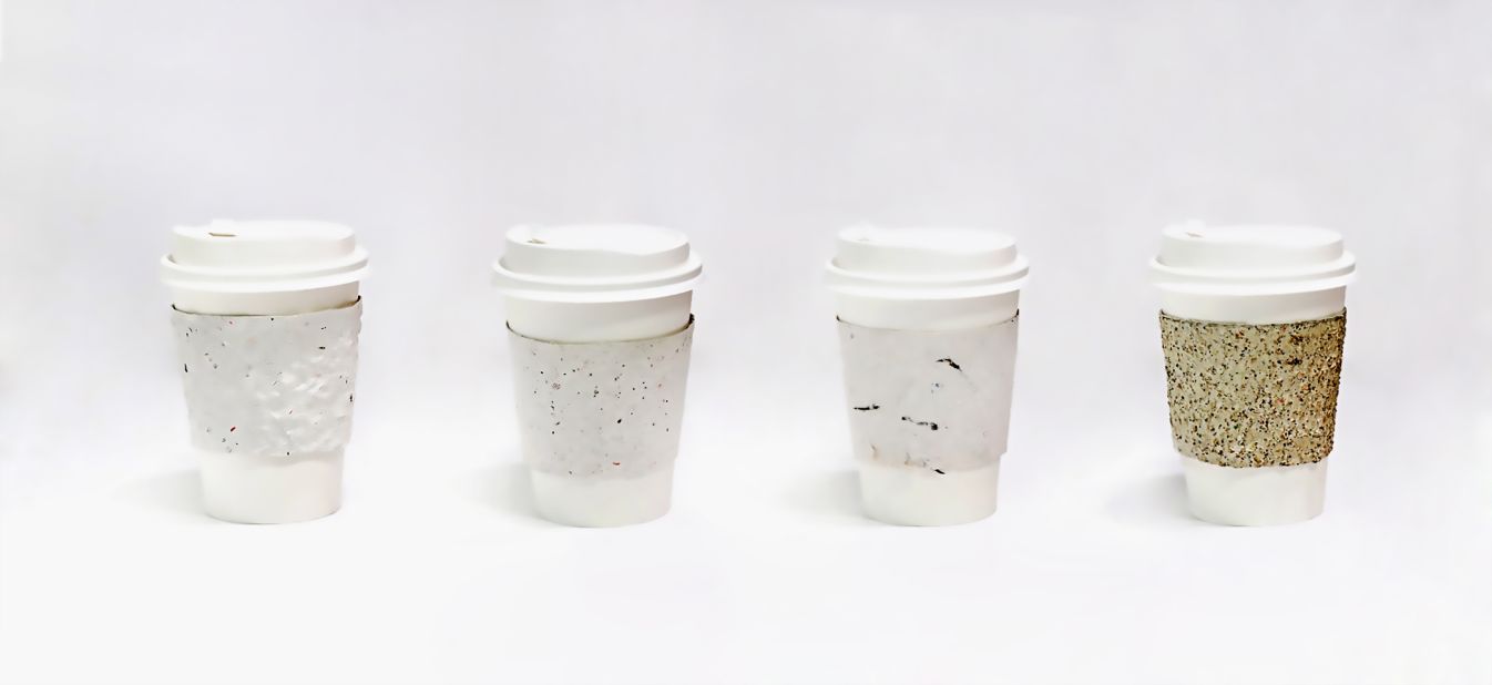 <strong>Turning coffee shops' waste into paper cup sleeves: </strong>The "Receipts Recycling Factory" is a device that recycles paper receipts and other waste products from coffee shops and turns the waste into paper sleeves for cups. Customers can put their used receipts into the device. It was invented by a team from East China Normal University.