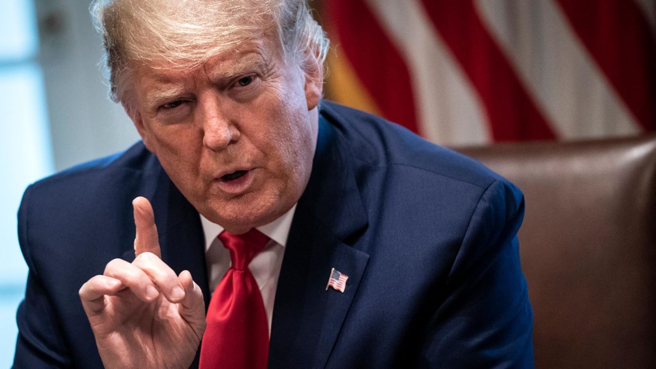 U.S. President Donald Trump leads a meeting with the White House Coronavirus Task Force and pharmaceutical executives in Cabinet Room of the White House on March 2, 2020 in Washington, DC. 