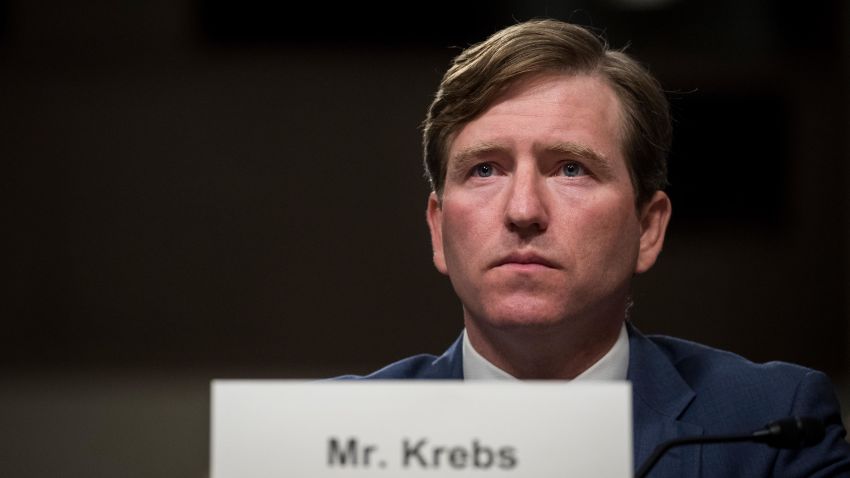 Christopher Krebs, senior official performing the duties of the under secretary for the National Protection and Programs Directorate in the Department of Homeland Security, testifies during a Senate Armed Services Committee hearing concerning the roles and responsibilities for defending the nation against cyber attacks, on Capitol Hill, October 19, 2017 in Washington, DC.