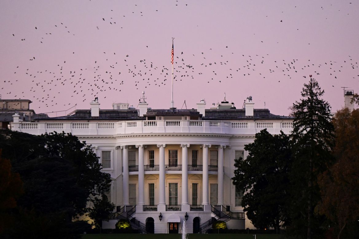 Birds fly over the White House at dusk on Sunday, November 8. <a href="http://www.cnn.com/2020/11/08/world/gallery/photos-this-week-october-29-november-5/index.html" target="_blank">See last week in 51 photos</a>