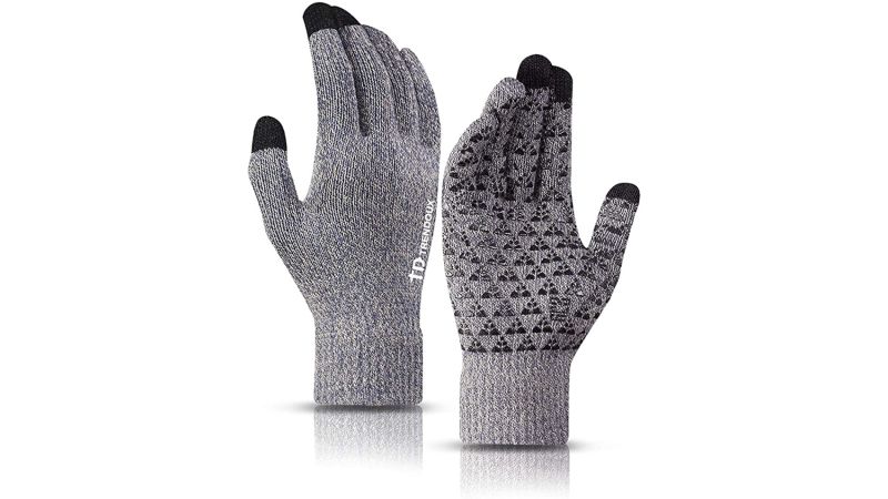 Thicken Stretchy Material Winter Knit Gloves for Men and Women-Upgraded Touch Screen Anti-Slip Thermal Soft Lining 