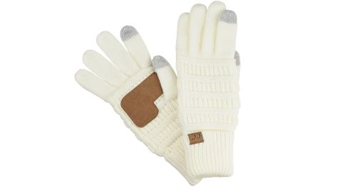 C.C. Cable Knit Anti-Slip Gloves