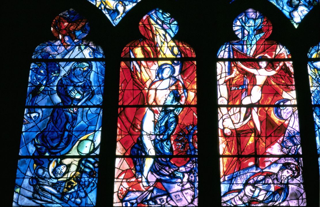 Celebrated artist Marc Chagall produced a number of stained glass windows for the cathedral.