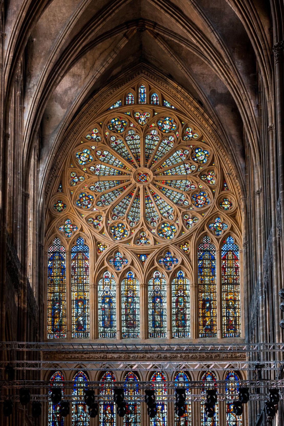 A 14th-century rose window at Metz Cathedral.