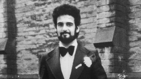 A portrait of British serial killer Peter Sutcliffe, known as "The Yorkshire Ripper," on his wedding day, August 10, 1974.