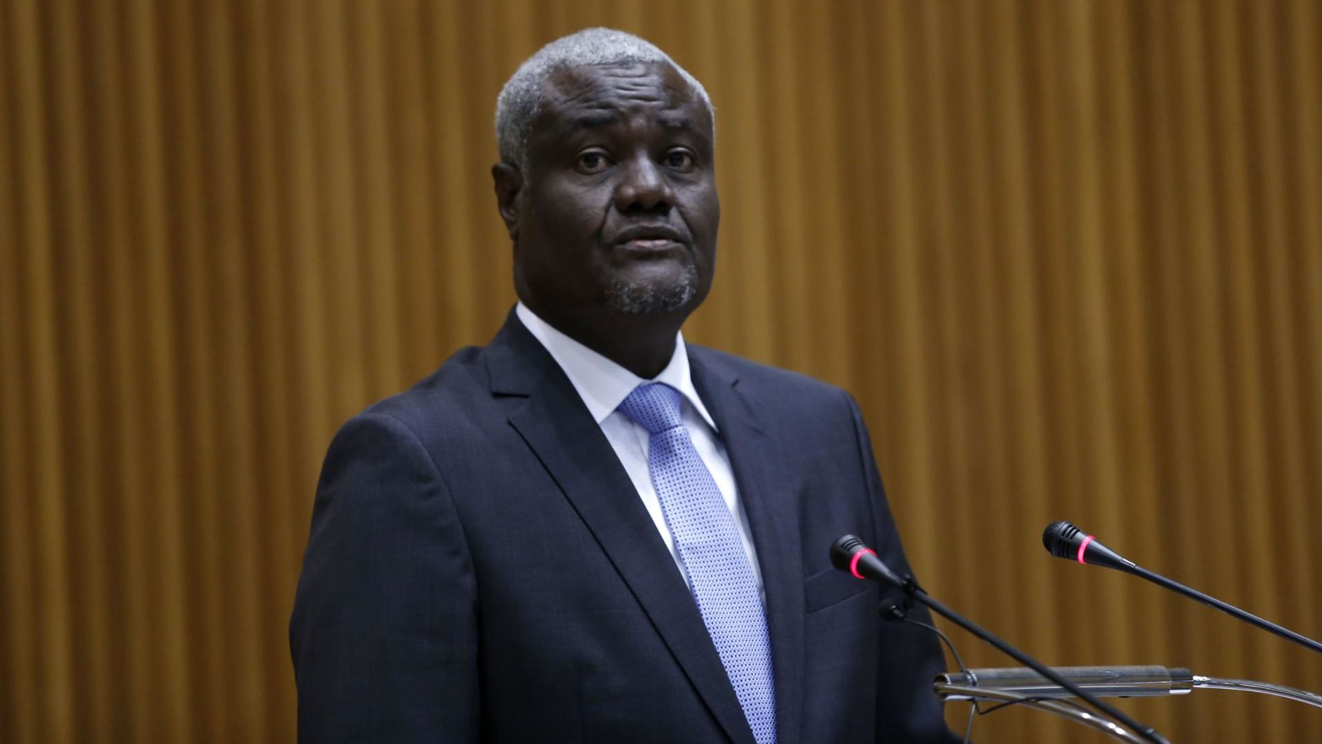 Moussa Faki Mahamat, the chairman of the African Union Commission, pictured in February 2020.