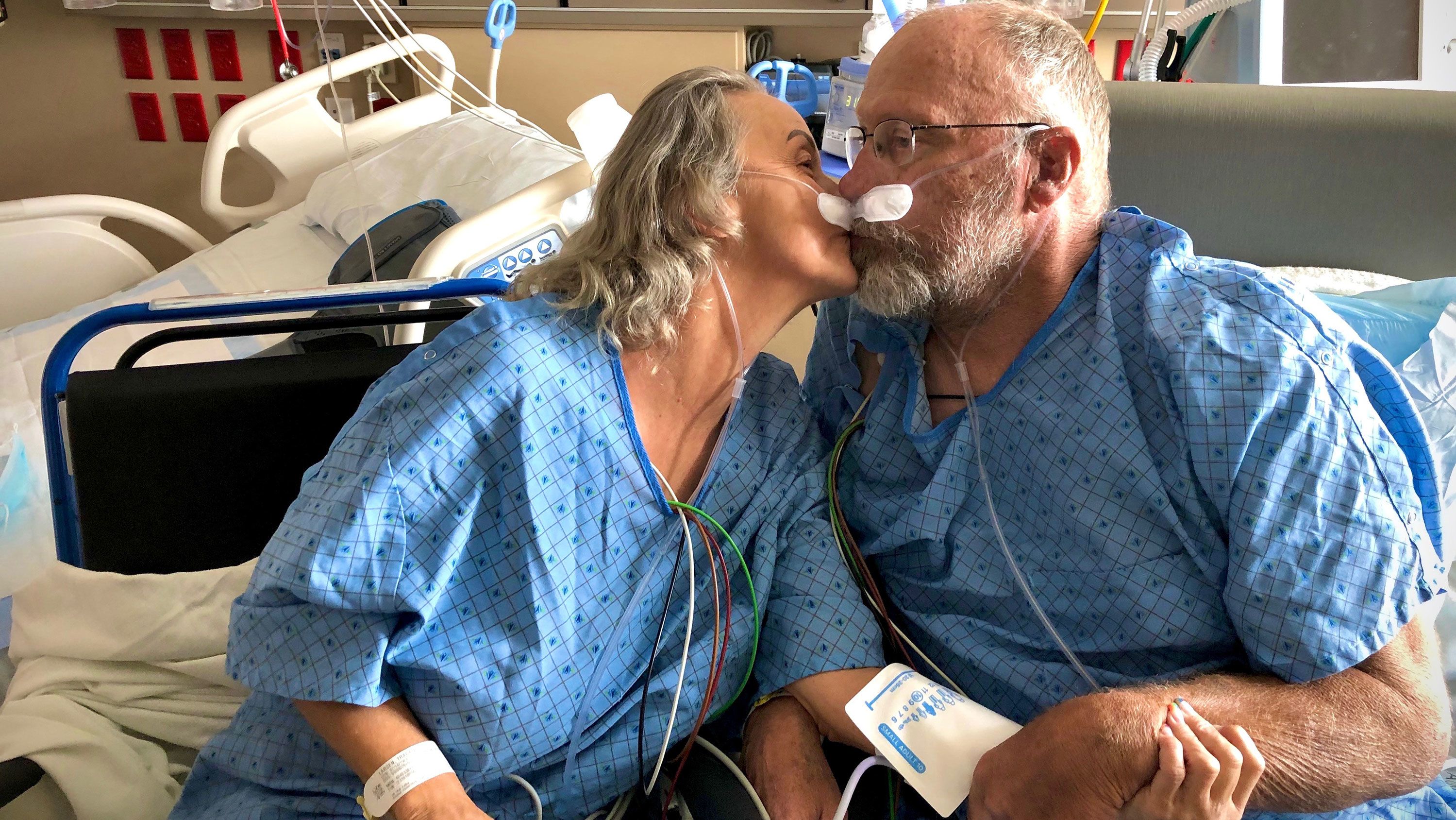 Chad and Tracy Larsen share a date night for their 34th wedding anniversary at a Utah ICU ward, where both were fighting for their lives after contracting Covid-19. It would be their last date together.  