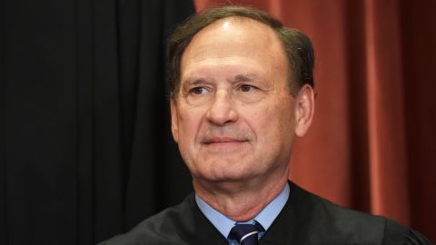 Associate Justice Samuel Alito poses for the official group photo at the US Supreme Court in Washington, DC on November 30, 2018. 