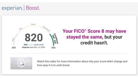 Our reviewers didn't see any change to our FICO® Score with Experian Boost, but people with little to no credit history and those with very poor to fair credit generally see the biggest increases.