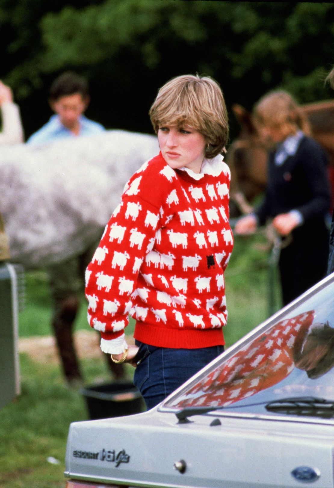Diana, Princess of Wales wearing the  wool jumper by Warm and Wonderful in 1980. 
