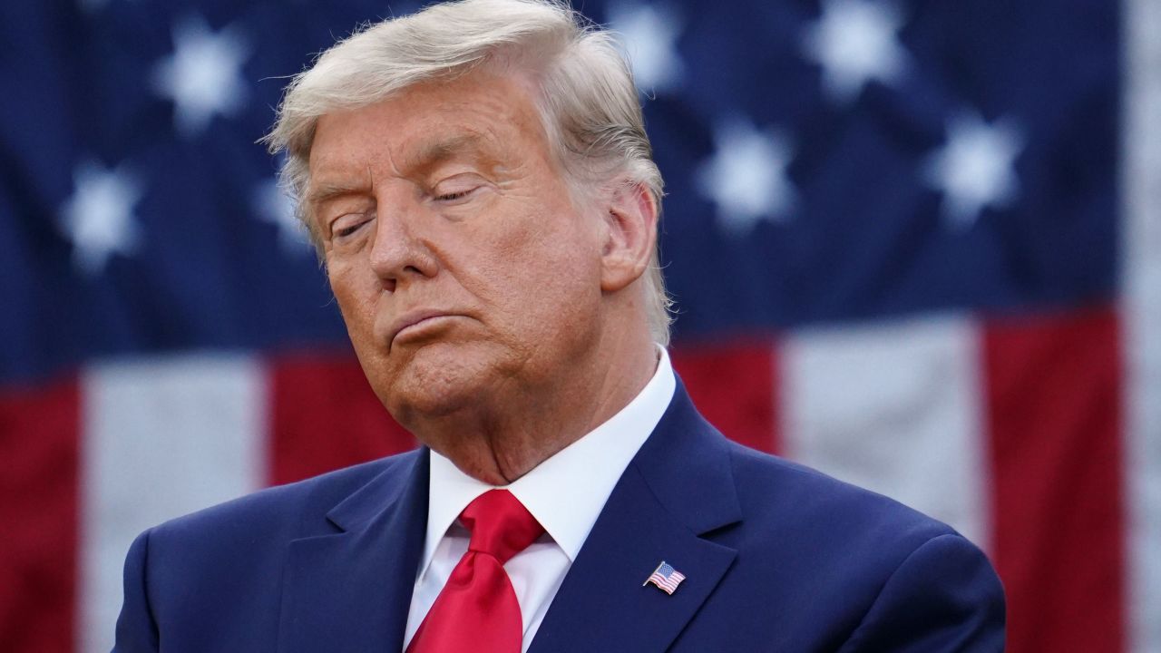 US President Donald Trump looks on after delivering an update on "Operation Warp Speed" in the Rose Garden of the White House in Washington, DC on November 13, 2020. (Photo by MANDEL NGAN / AFP) (Photo by MANDEL NGAN/AFP via Getty Images)