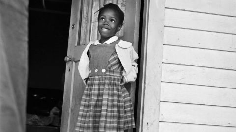 Ruby Nell Bridges, 6, was the first African American child to attend William Franz Elementary School in New Orleans after federal courts ordered the desegregation of public schools.