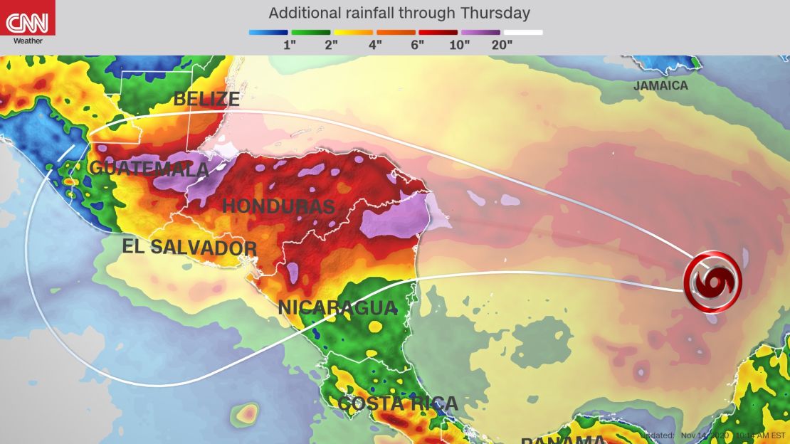 weather tropical storm iota rain accum 11142020