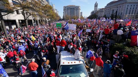 Throngs of President Donald Trump supporters poured into Freedom Plaza during demonstration. 