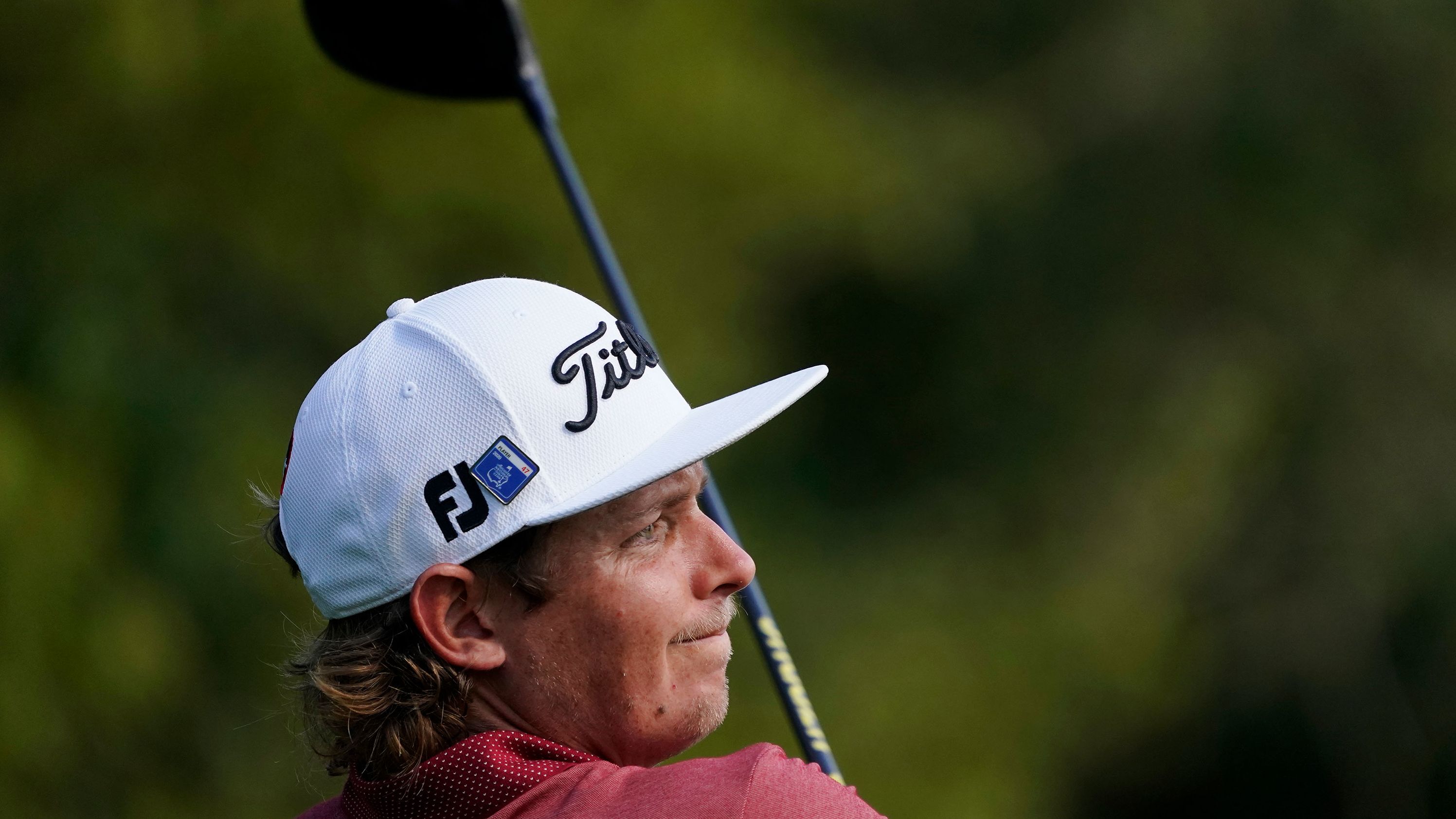 Cameron Smith, of Australia, watches his tee shot on the ninth hole during the final round on his way to a tie for second place.