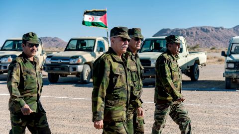 Brahim Ghali, leader of the independentist Polisario Front, in the north-east of Western Sahara on January 6, 2019 in Mehaires, Western Sahara. 