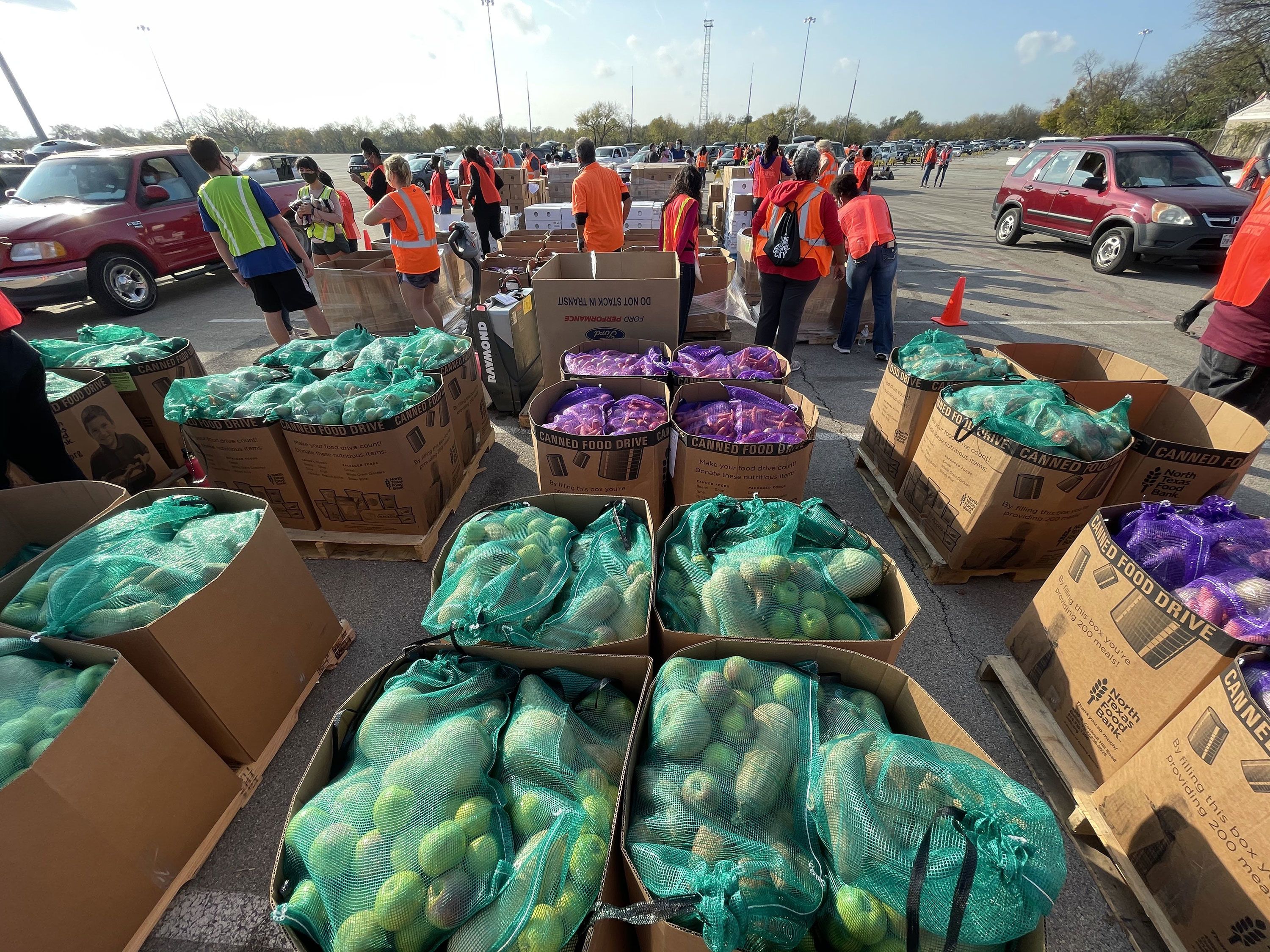 Thousands Of Families Line Up For Texas Food Bank Distribution : NPR